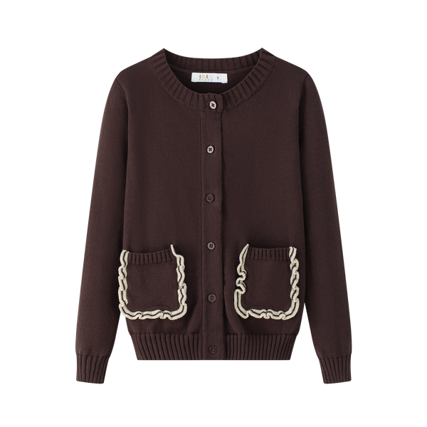 Coco Blanc Burgundy Girls Cardigan