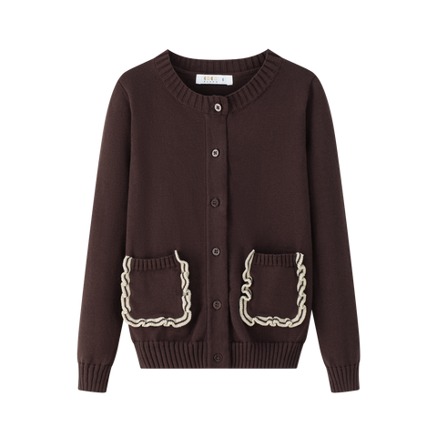 Coco Blanc Burgundy Girls Cardigan