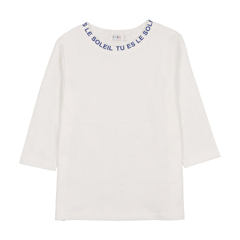 Coco Blanc White/Blue Crewneck Tee