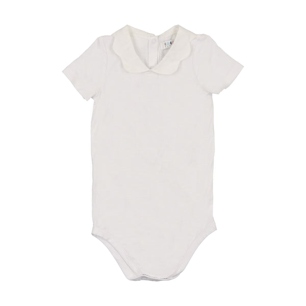 Coco Blanc White Scalloped Peter Pan Onesie