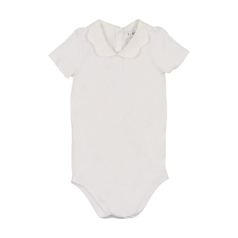 Coco Blanc White Scalloped Peter Pan Onesie