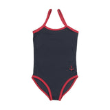 Coco Blanc Navy Striped Girls Swimsuit