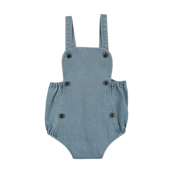 Coco Blanc Blue Denim Baby Romper