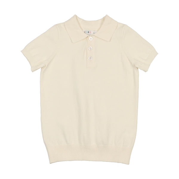 Coco Blanc Cream Boys Knit Polo