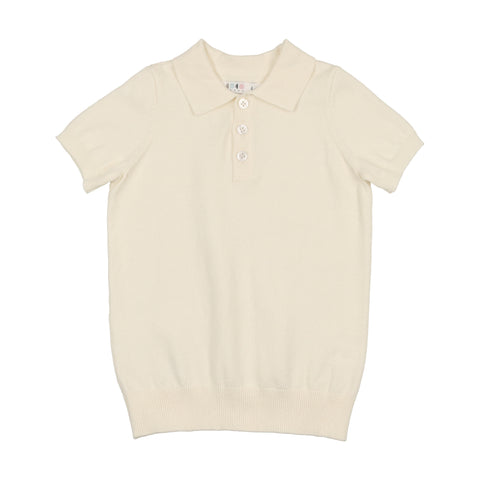 Coco Blanc Cream Boys Knit Polo