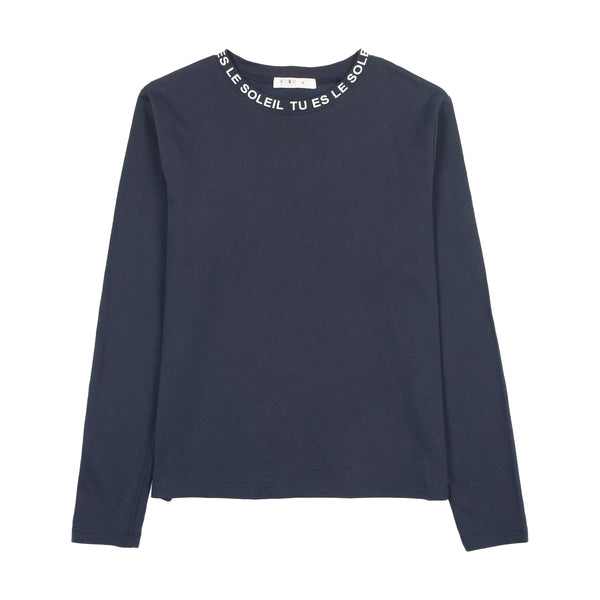 Coco Blanc Navy With White Teen Crewneck Tee