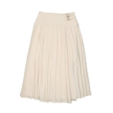 Coco Blanc Cream Pleated Buckle Skirt