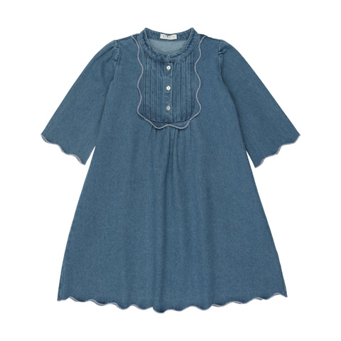 Coco Blanc Denim Scalloped Dress