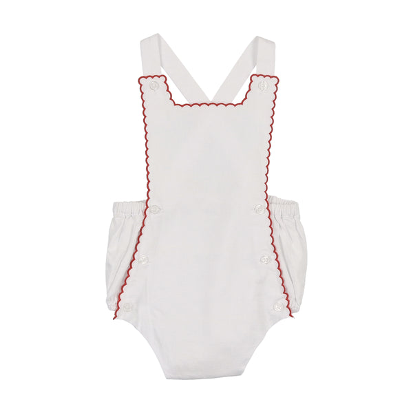 Coco Blanc White/Red Scalloped Romper