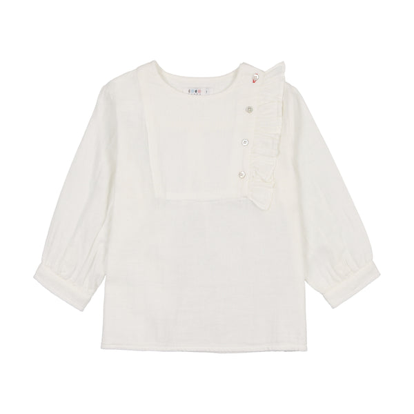 Coco Blanc White Ruffled Blouse