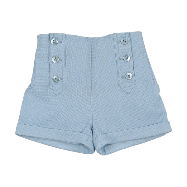 Coco Blanc Pale Blue Button Shorts