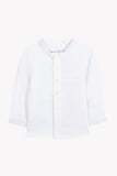Tartine et Chocolate Long Sleeve Blanc Baby Linen Shirt