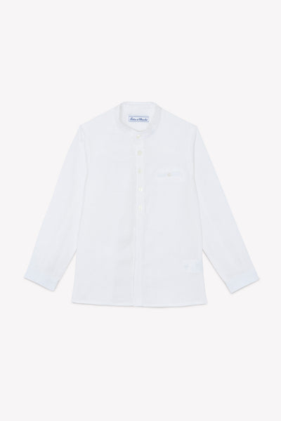 Tartine et Chocolate White Kids Long Sleeve Linen Shirt