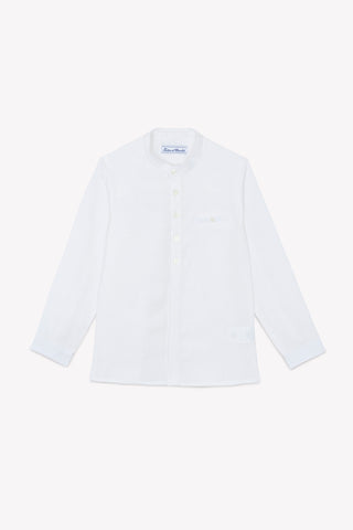 Tartine et Chocolate White Kids Long Sleeve Linen Shirt