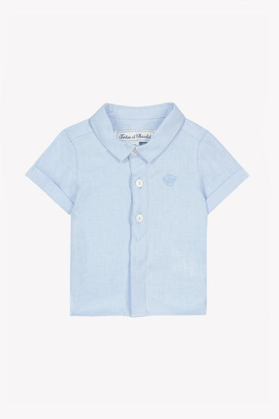 Tartine et Chocolate Blue Nuage Baby Linen Shirt