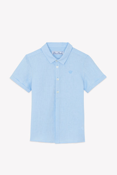 Tartine et Chocolate Blue Nuage Kids Linen Shirt