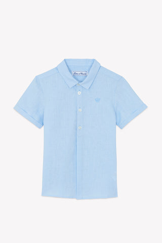 Tartine et Chocolate Blue Nuage Kids Linen Shirt