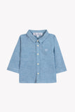 Tartine et Chocolate Blue Nuage Baby Collar Linen Shirt