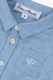Tartine et Chocolate Blue Nuage Baby Collar Linen Shirt