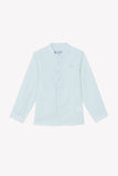 Tartine et Chocolate Green Sauge Mandarin Collar Linen Shirt