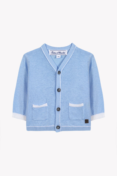 Tartine et Chocolate Blue Nuage Baby Cardigan