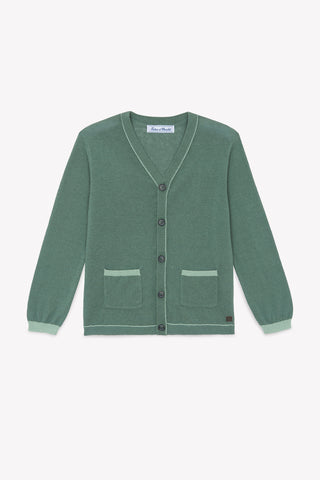 Tartine et Chocolate Kaki Green Kids Cardigan