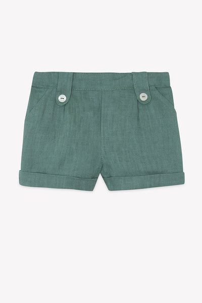 Tartine et Chocolate Baby Kaki Linen Shorts