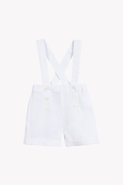 Tartine et Chocolate Blanc Linen Overall Shorts
