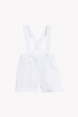 Tartine et Chocolate Blanc Linen Overall Shorts