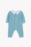 Tartine et Chocolate Blue Horizon Chine Long Knit Romper