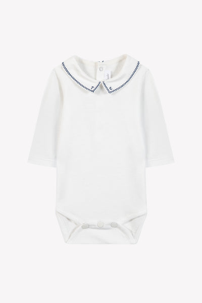 Tartine et Chocolate White/Navy Collared Bodysuit