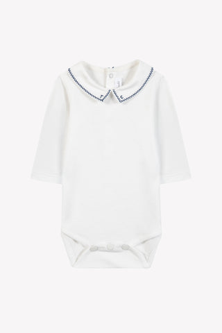 Tartine et Chocolate White/Navy Collared Bodysuit