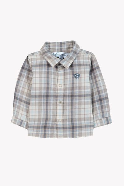 Tartine et Chocolate Mocha Plaid Little Boy Shirt