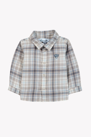 Tartine et Chocolate Mocha Plaid Little Boy Shirt