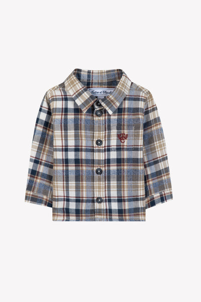 Tartine et Chocolate Bordeaux Plaid Little Boy Shirt