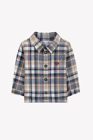 Tartine et Chocolate Bordeaux Plaid Little Boy Shirt