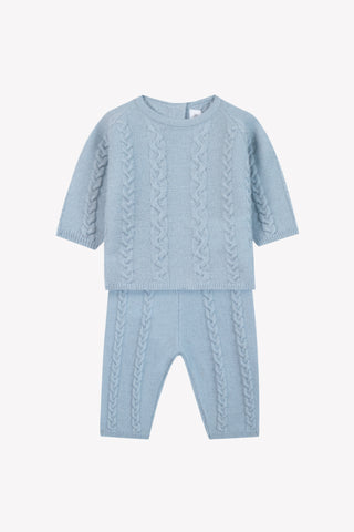 Tartine et Chocolate Ice Blue Knit Set