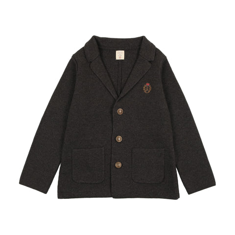 Lil Legs Analogie Dark Grey Crest Knit Blazer