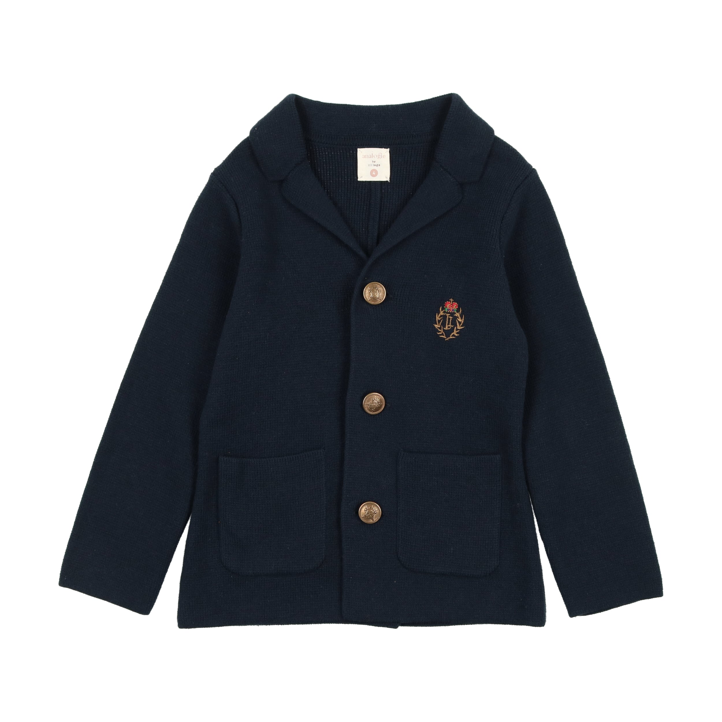 Lil Legs Crest Knit Blazer - Navy Lil Legs Crest Knit Blazer - Navy
