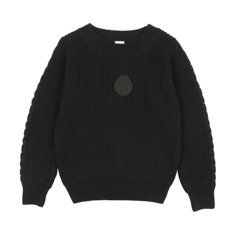 Lil Legs Analogie Black Chunky Crest Knit Sweater