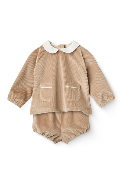 Copenhagen Colors Beige Collared Corduroy Set