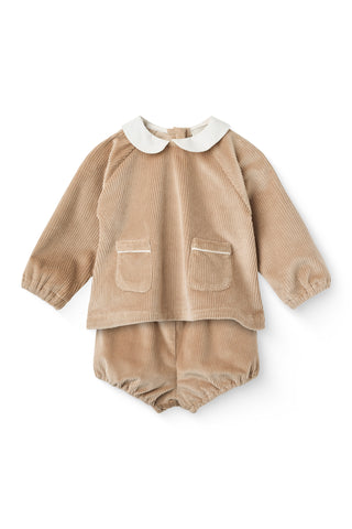 Copenhagen Colors Beige Collared Corduroy Set
