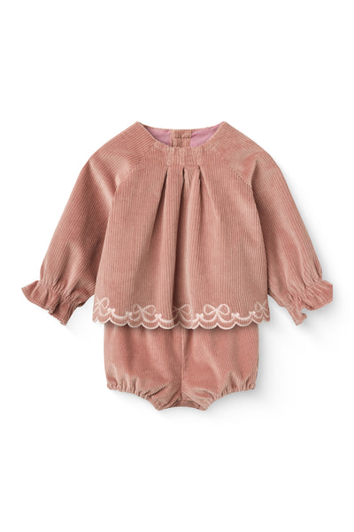 Copenhagen Colors Winter Rose Embroidered Corduroy Set