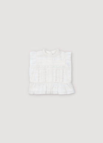 The New Society Baby White Corfu Blouse + Bloomer Set