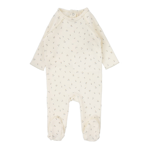 Lilette Cream/Blue Cherry Print Footie