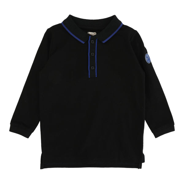 Lil Legs Black Contrast Trim Polo CTTP-BLA