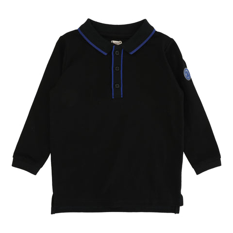 Lil Legs Black Contrast Trim Polo CTTP-BLA
