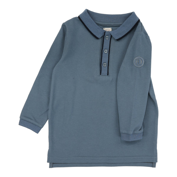 Lil Legs Off Blue Contrast Trim Polo CTTP-OFBL