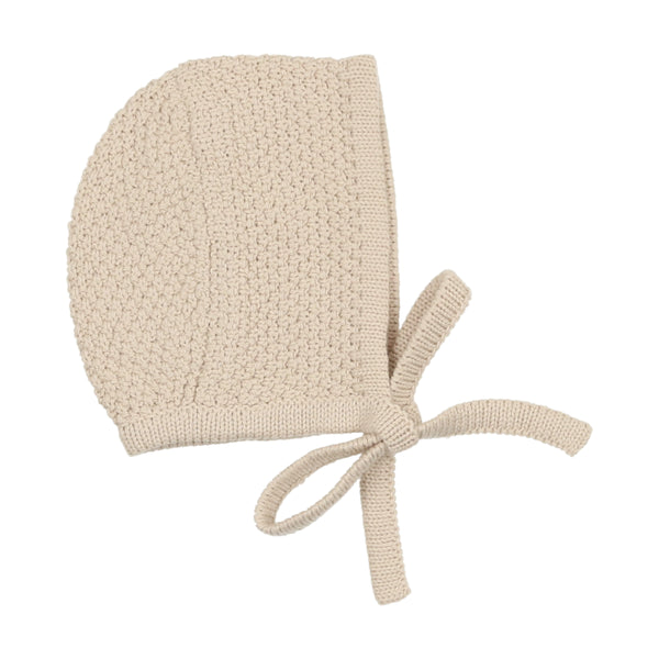 Lil Legs Natural Cable Knit Bonnet