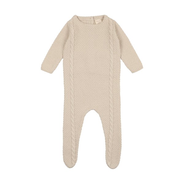 Lil Legs Natural Cable Knit Footie